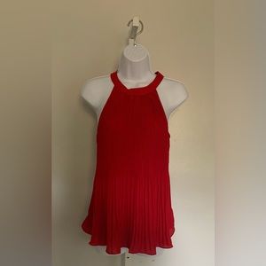 SuagrLips Red Halter Tie Neck Blouse